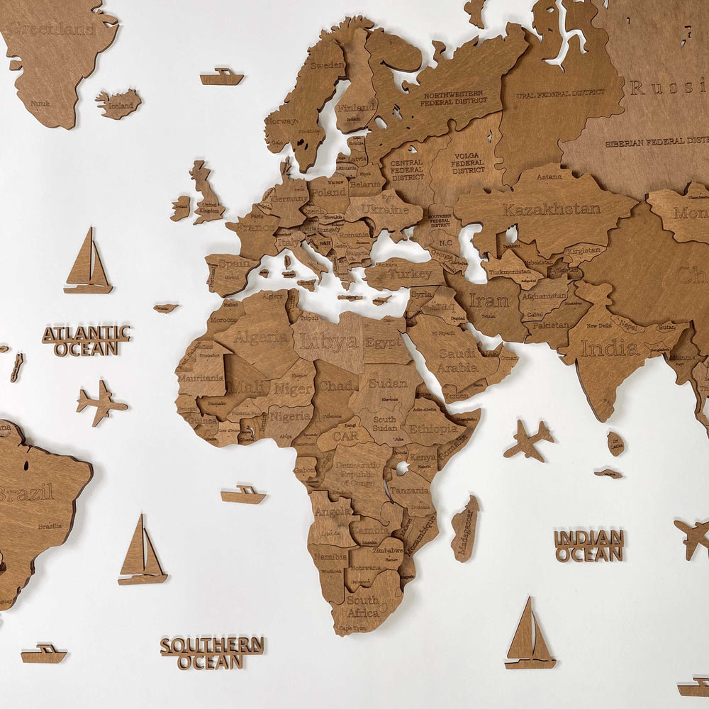 3D LED WOODEN WORLD MAP SKY – WoodLeo