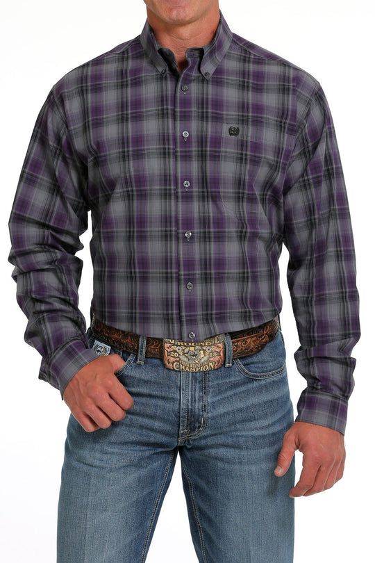 Cinch Cruel Girl Women's Purple Plaid Long Sleeve Snap Western