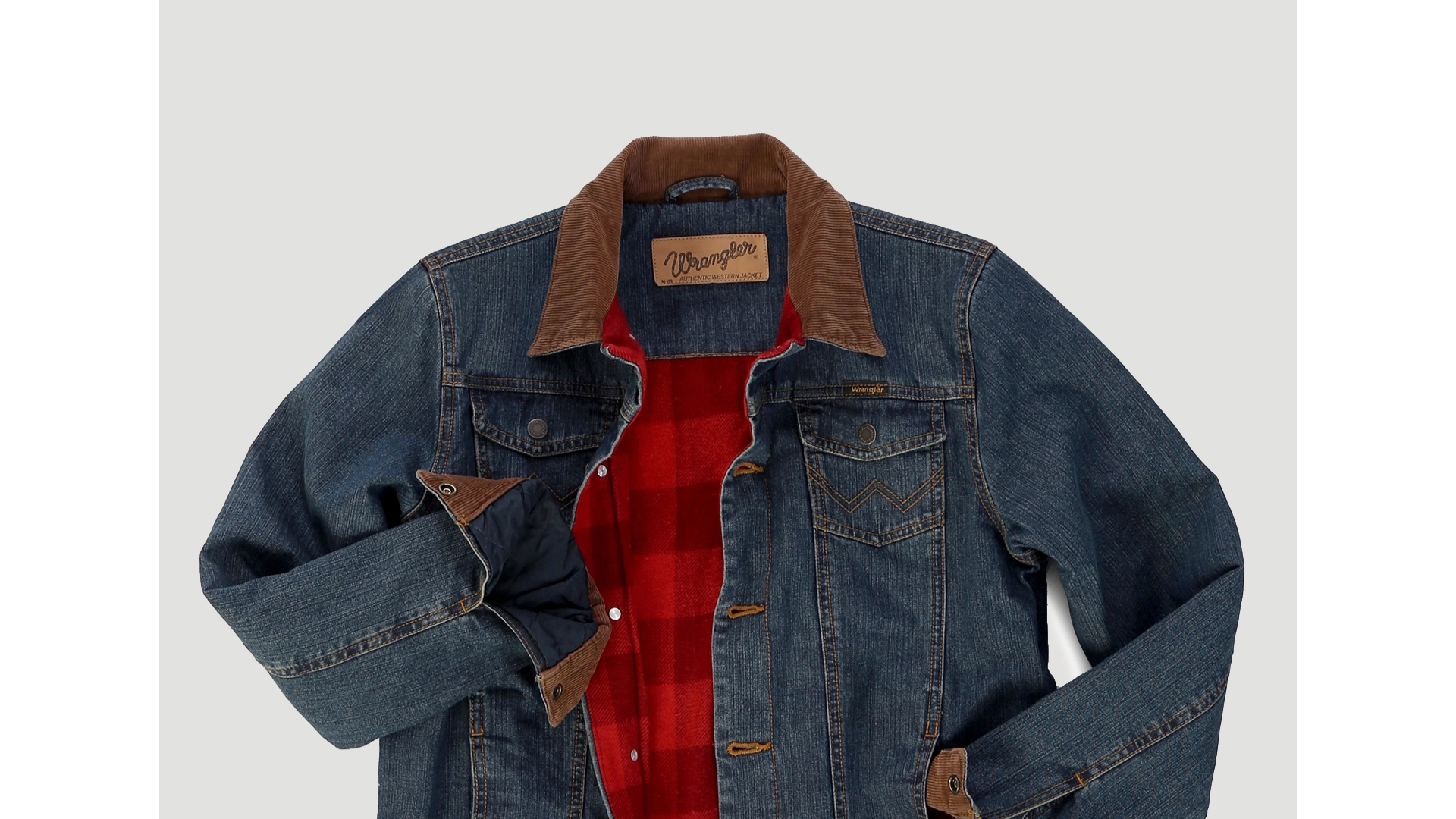 Boy's Wrangler Blanket Lined Denim Jacket In Rustic Blue - 84265RT