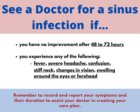 sinusitis see a doctor sinus infection symptoms treatment duration