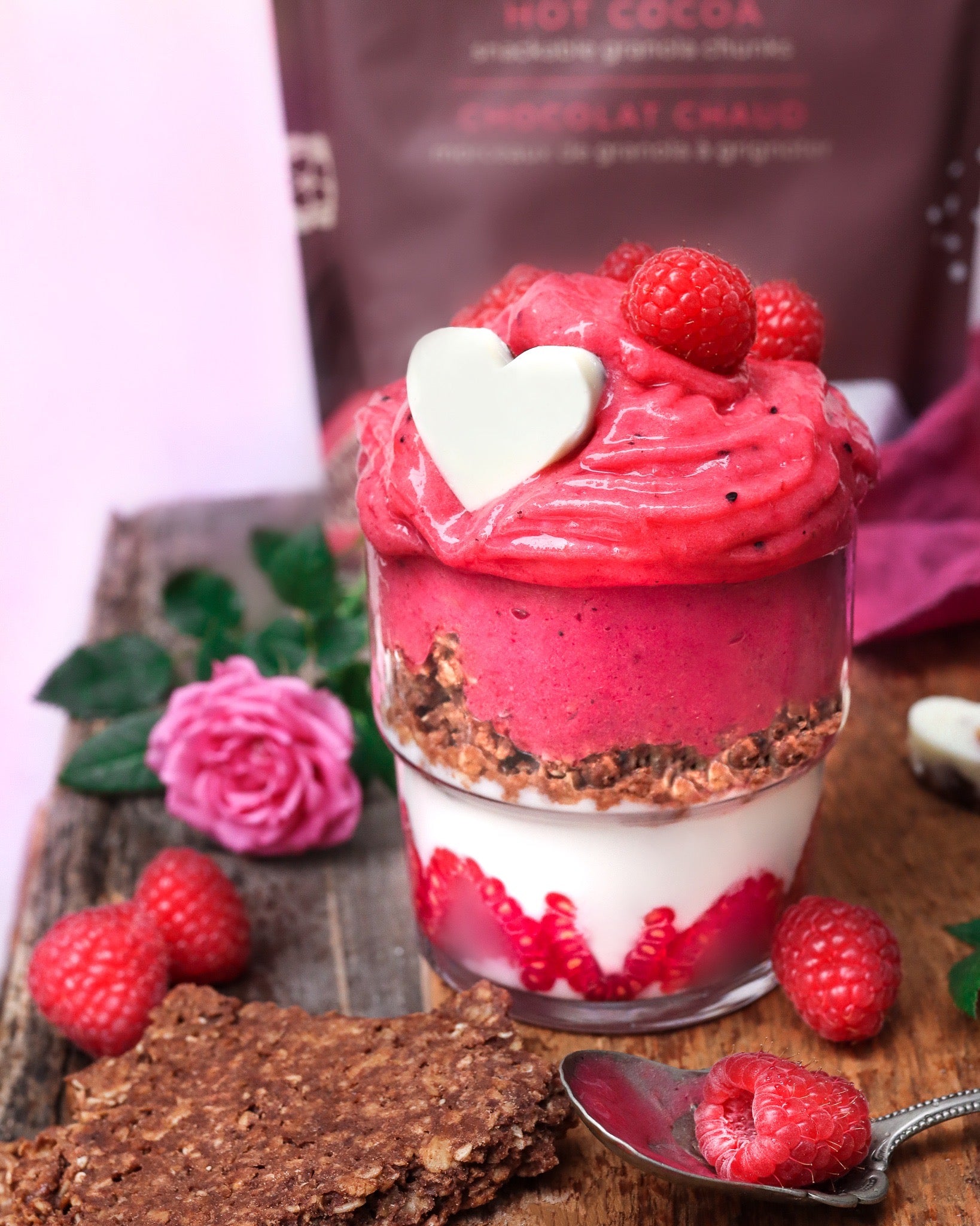 raspberry nice cream parfait more granola recipe