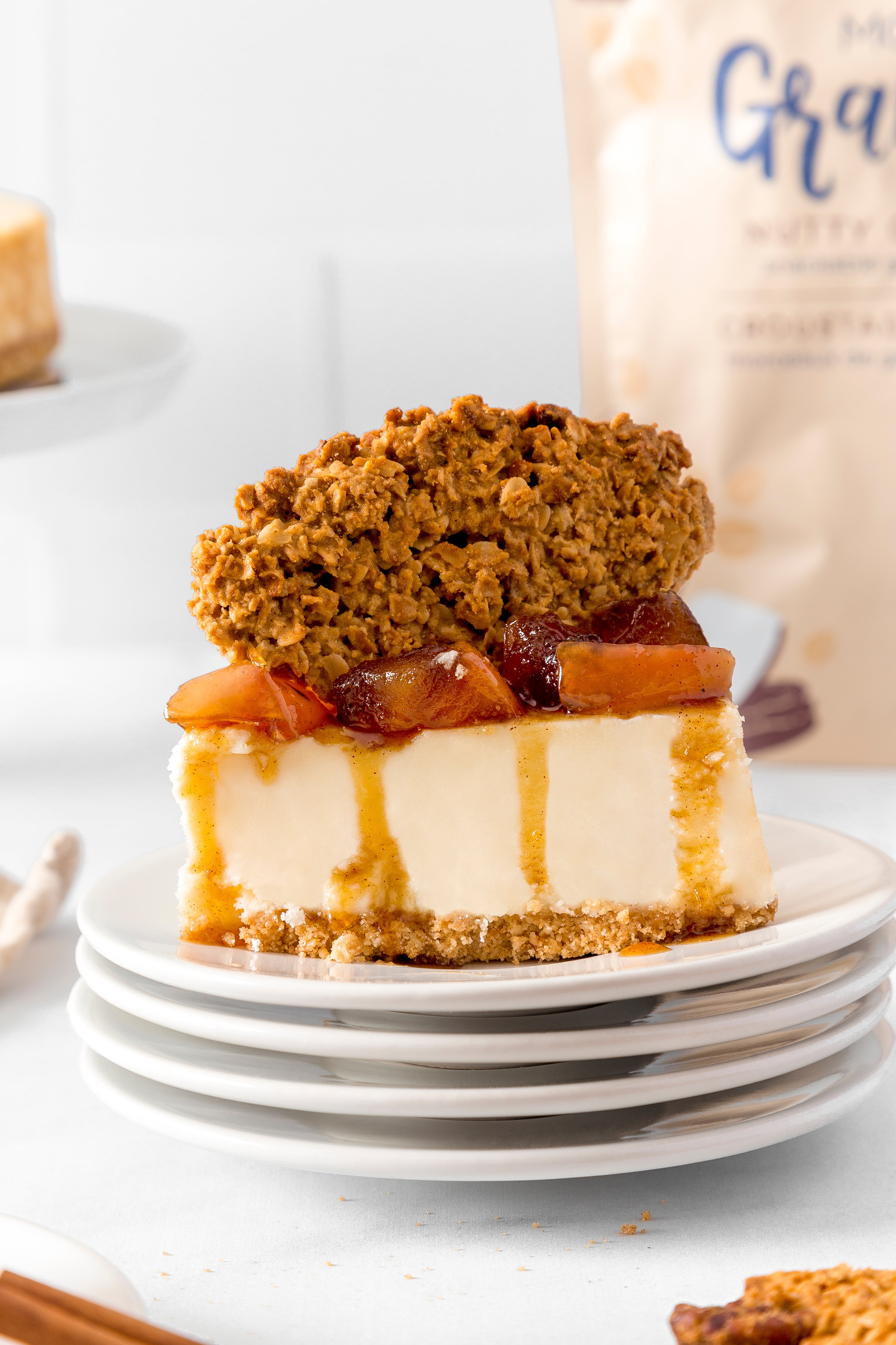 apple crumble cheesecake more granola nutty crumble