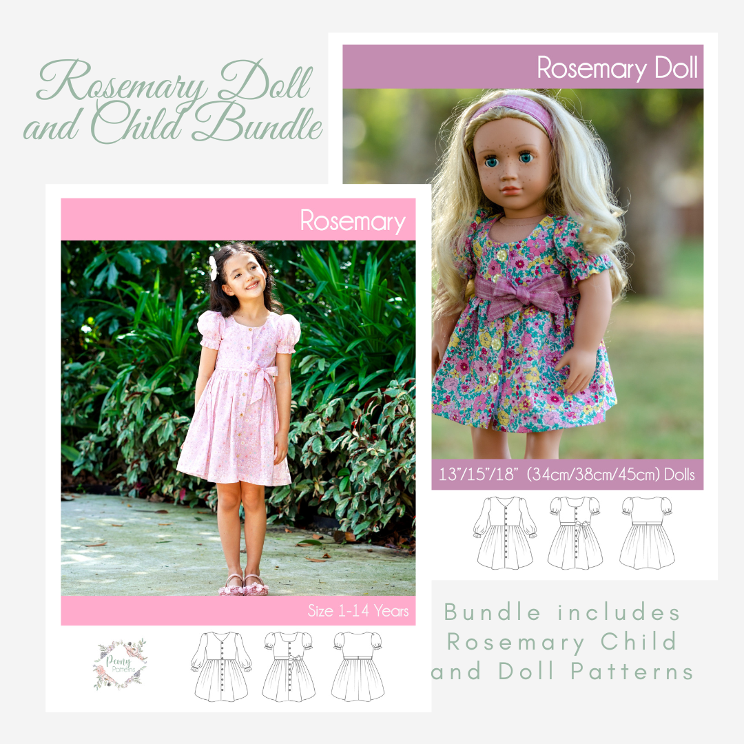 Bundle Doll and Child Rosemary Dress PDF Sewing Pattern – Peony Patterns