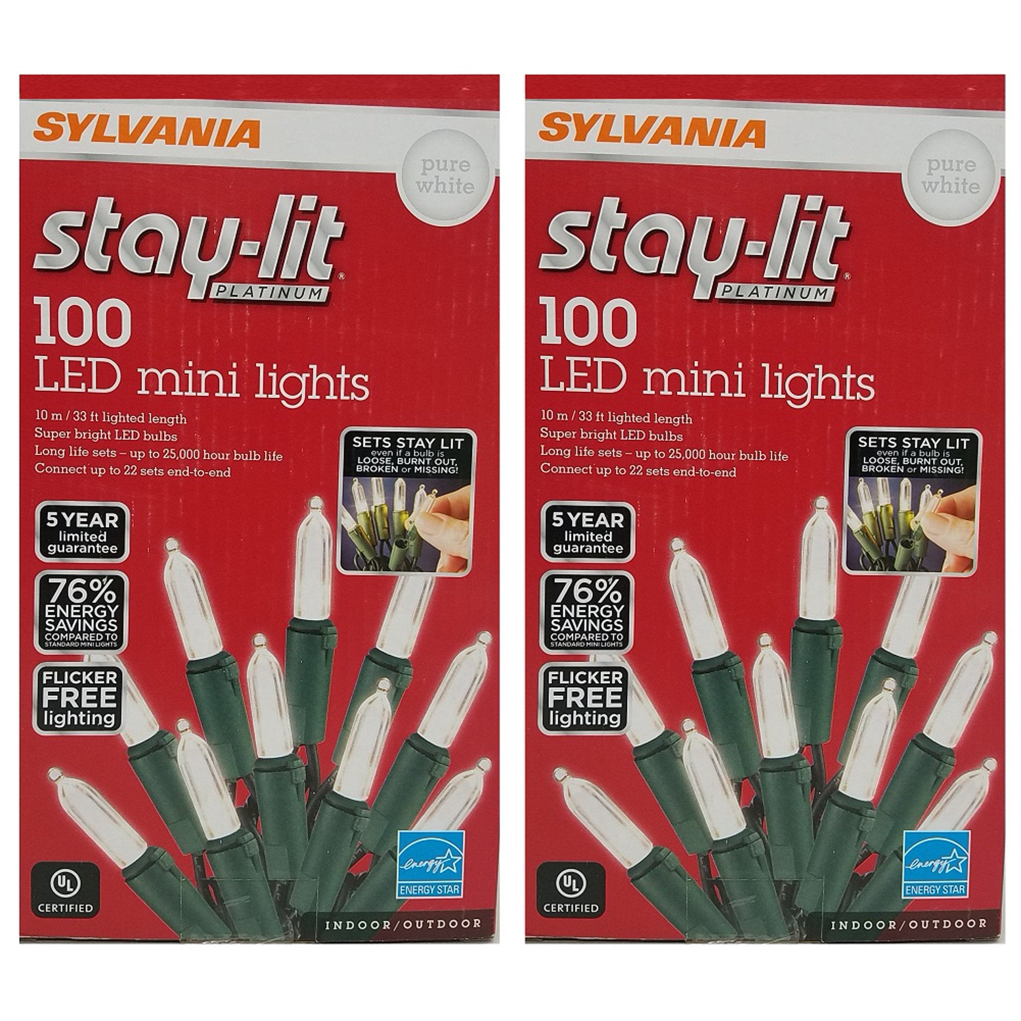 sylvania stay lit platinum 200 led mini lights