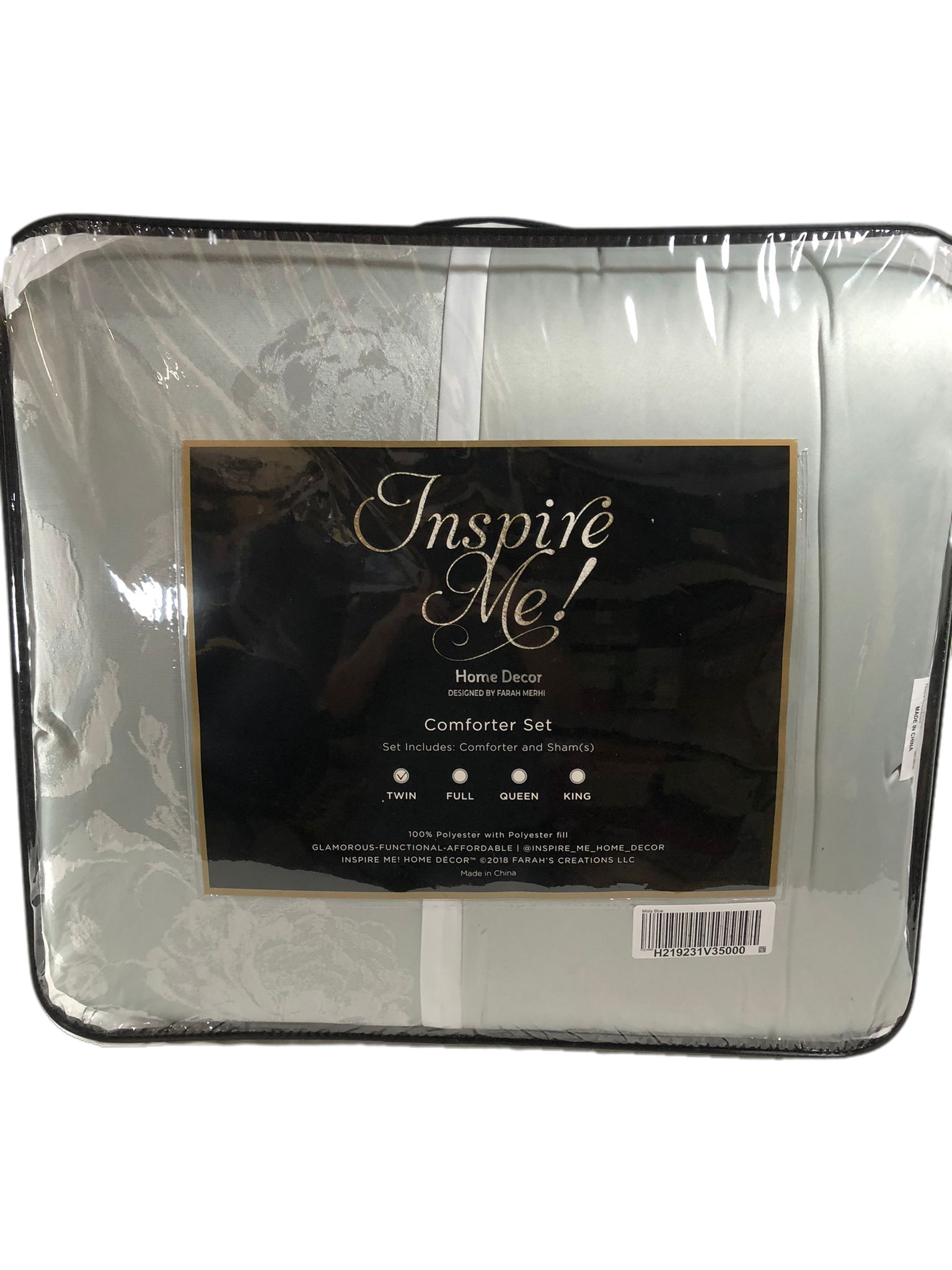 Inspire Me! Home Decor 3-Piece Twin Floral Comforter Set