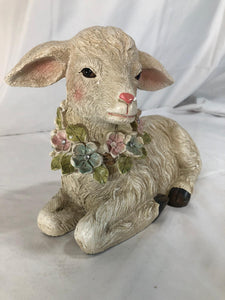 Lamb Figure with Jeweled Garland by Valerie