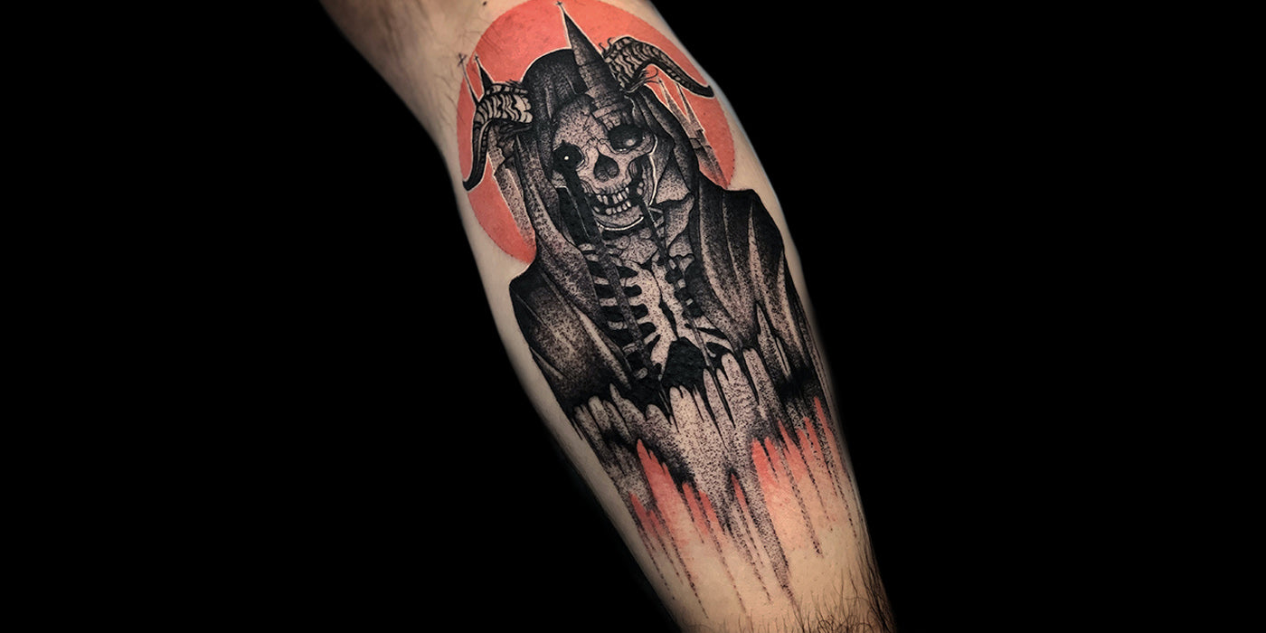 Dödskalle Tatuering Demon