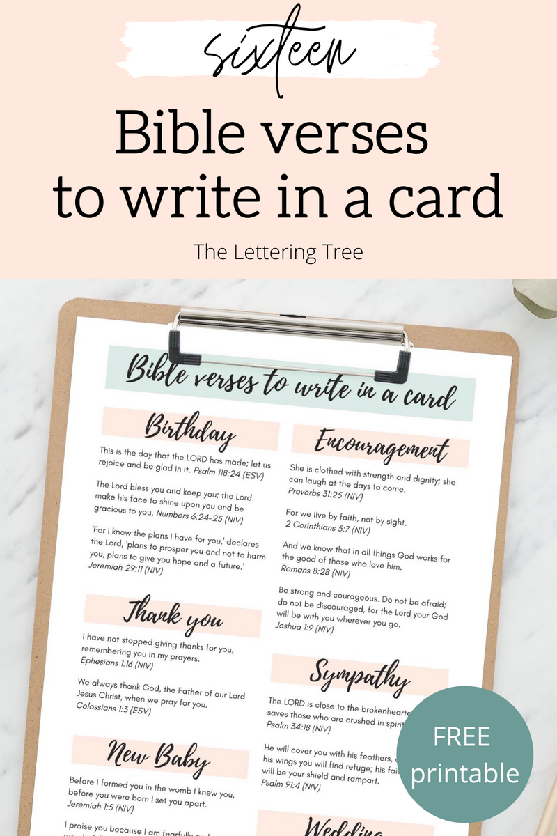 Bible verses to write in a card – The Lettering Tree