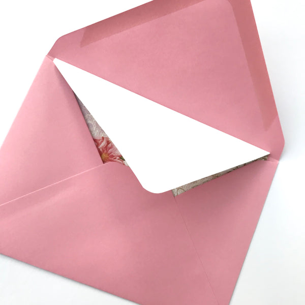 Pink envelope with envelope liner