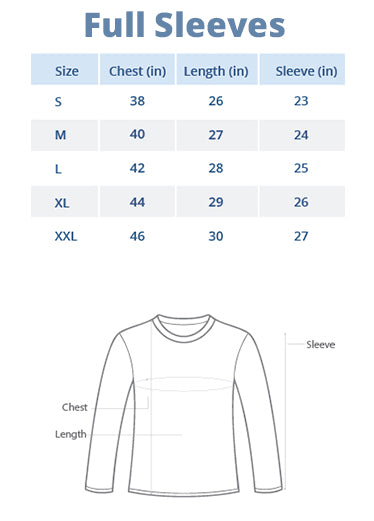 L Shirt Size Chart India