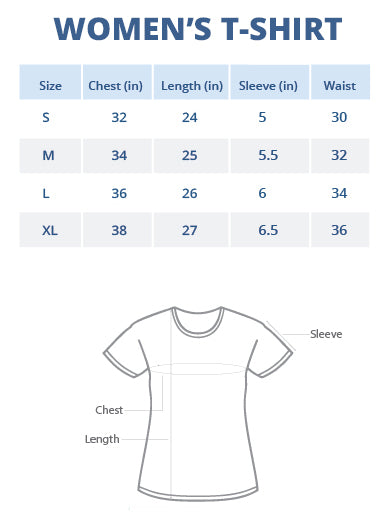 Womens t shirt measurements