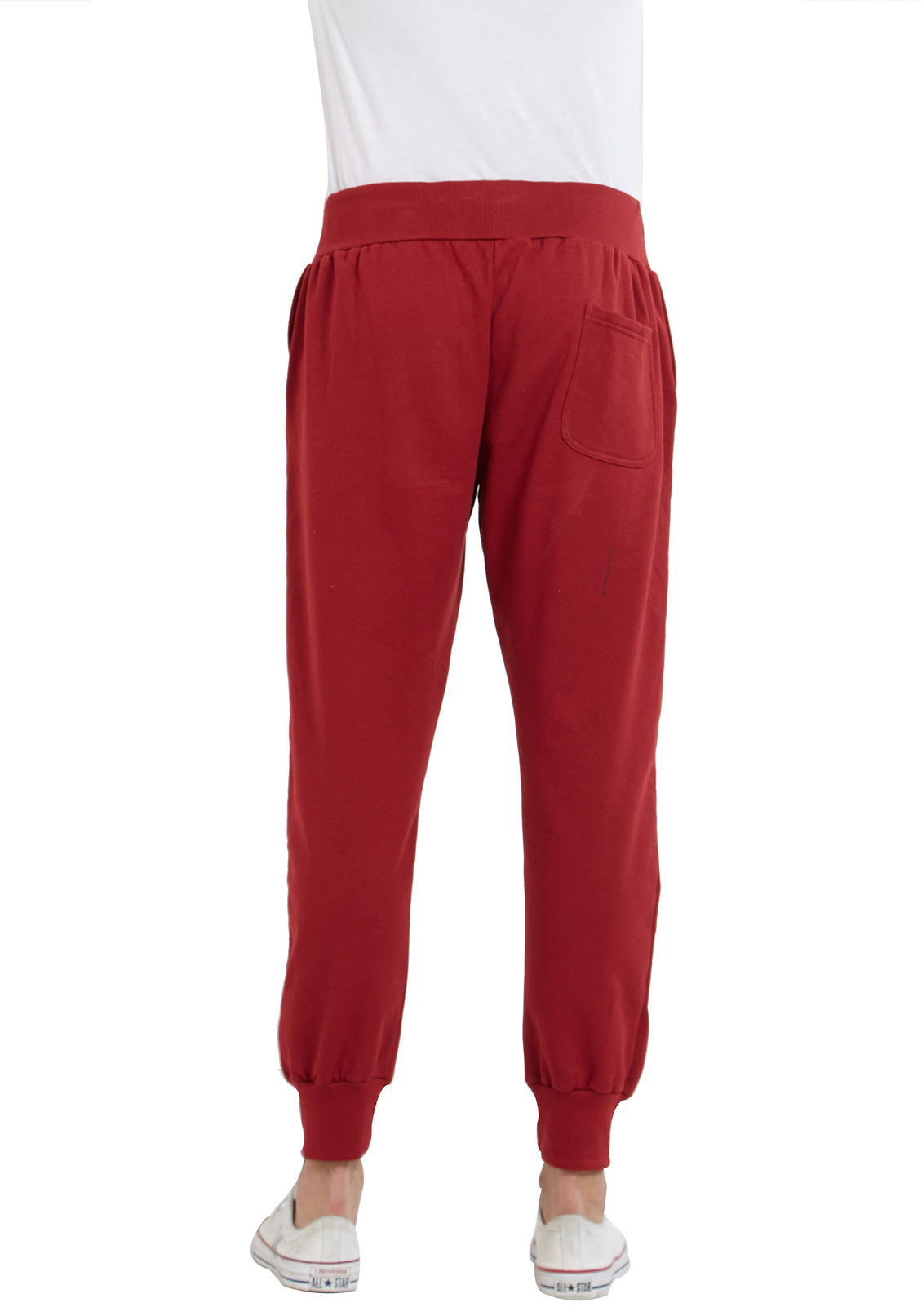 plain red joggers