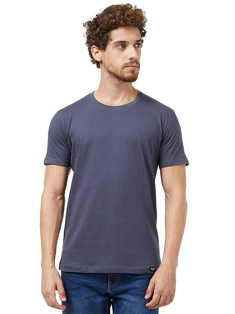 Shop Now Dark Grey Plain Round Neck T-Shirt – Wear Your Opinion - WYO.in