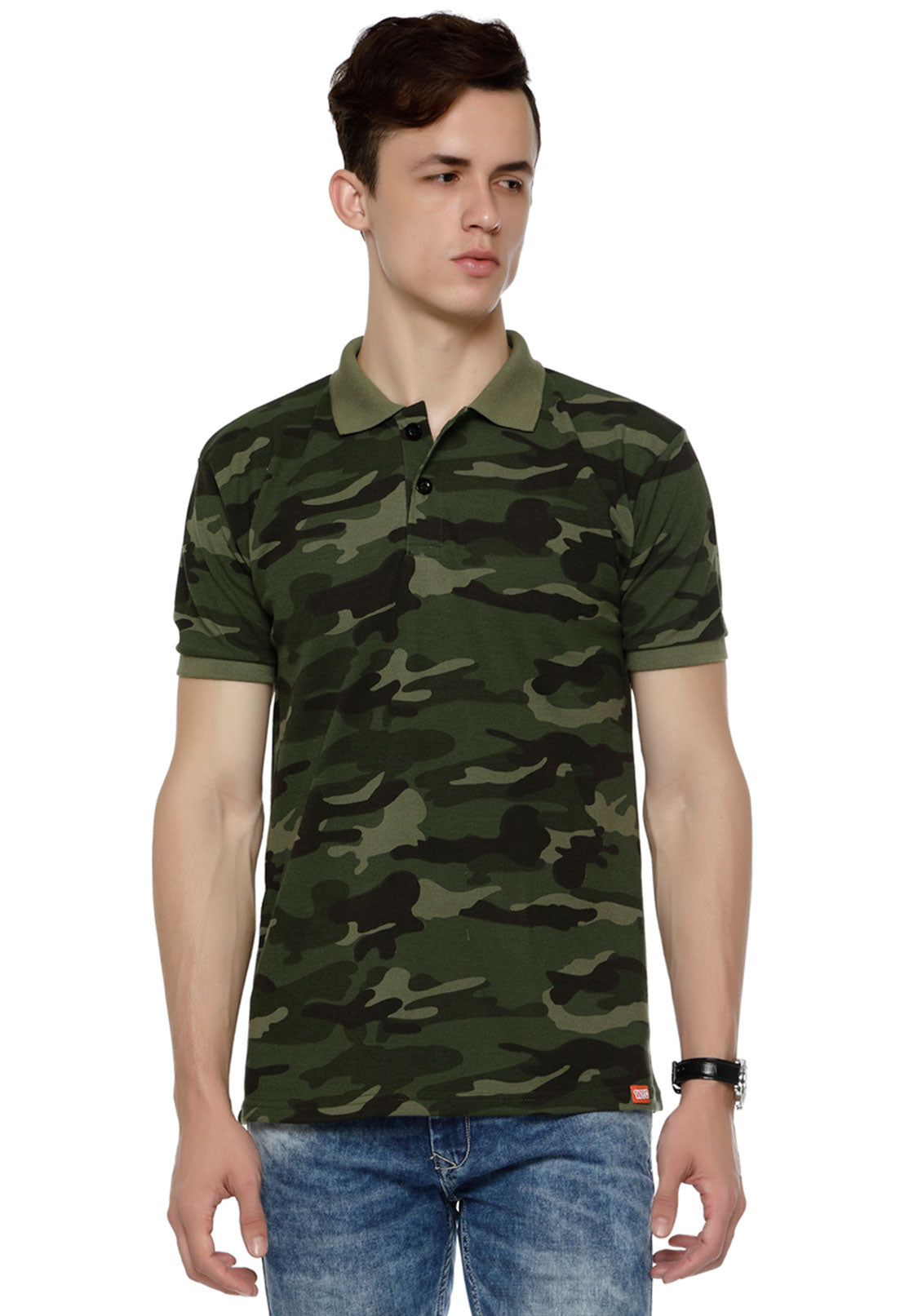 Army Green Camouflage Polo T Shirt - Wear Your Opinion| WYO – Wear Your ...