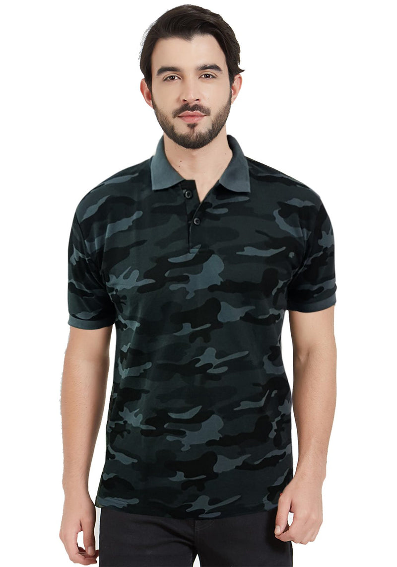 Shop Grey Camouflage Polo T-Shirt Online – Wear Your Opinion - WYO.in