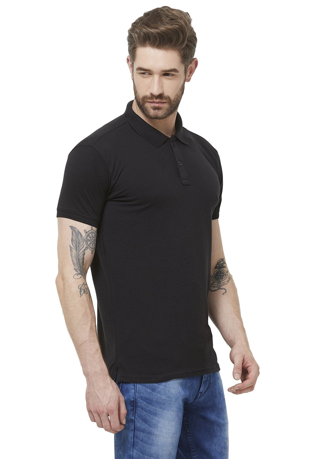 Black Premium Polo Collar T-Shirt For Men – Wear Your Opinion - WYO.in