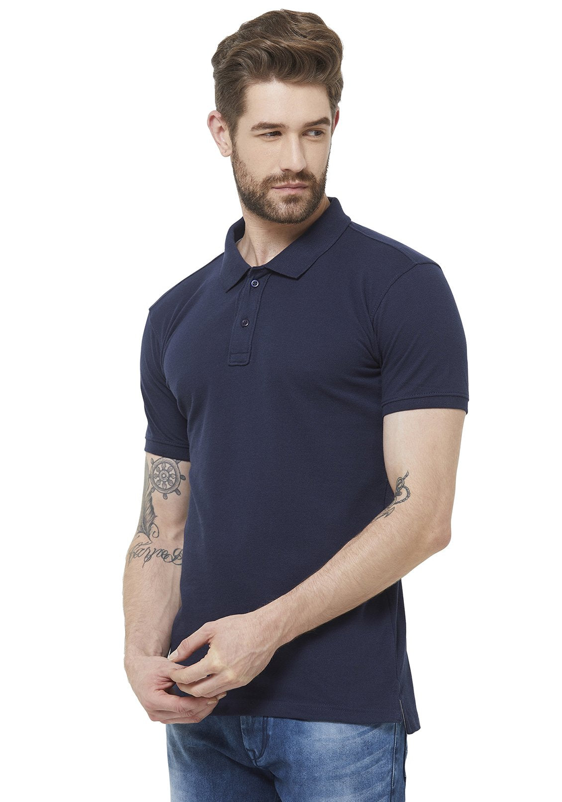 Navy Premium Polo Collar T-Shirt For Men – Wear Your Opinion - WYO.in