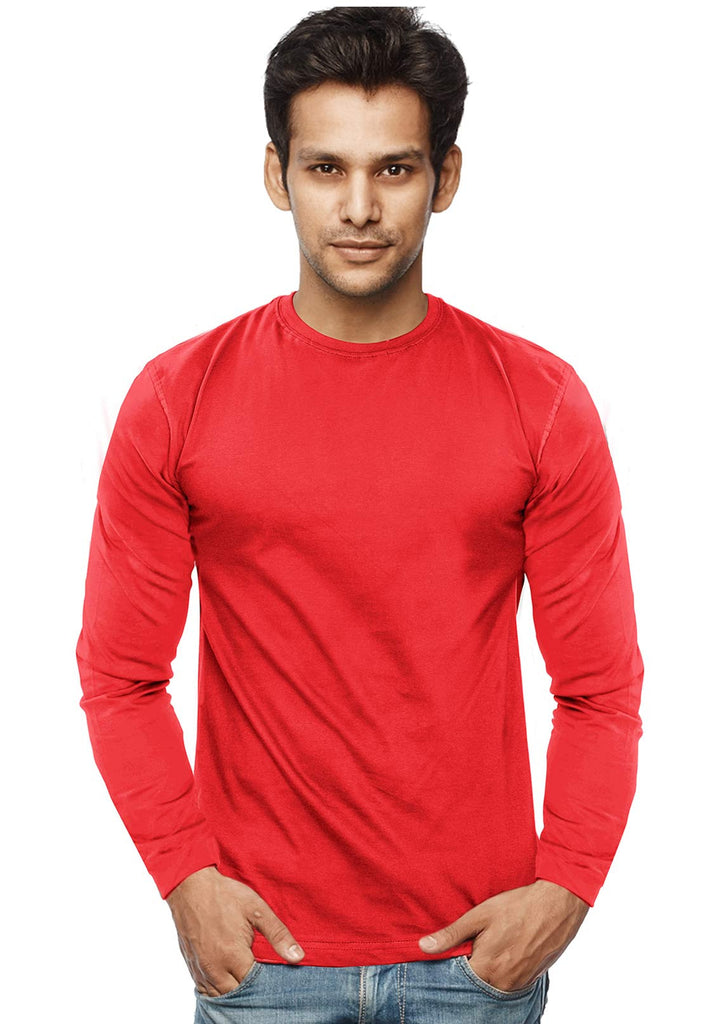 Men Plain Red Full Sleeves | Plain Full Sleeves | Wear Your Opinion