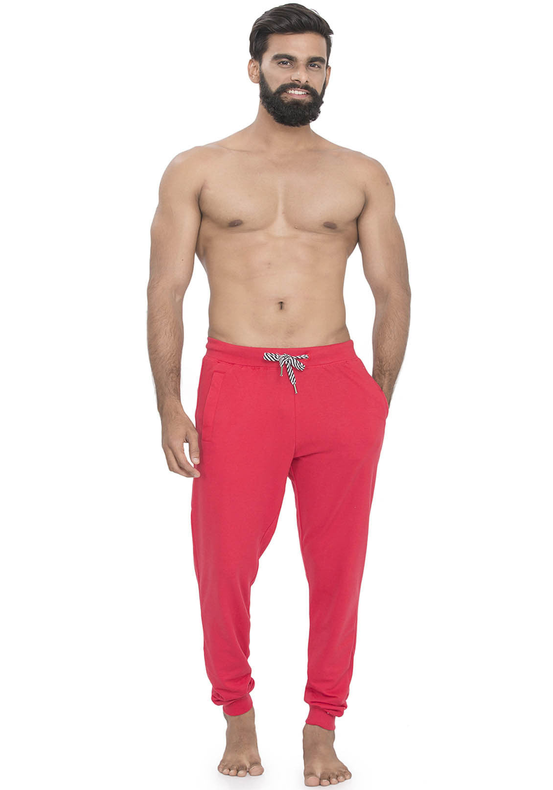 plain red joggers