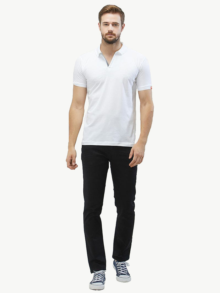 White Polo Collar T-Shirt For Men – Wear Your Opinion - WYO.in