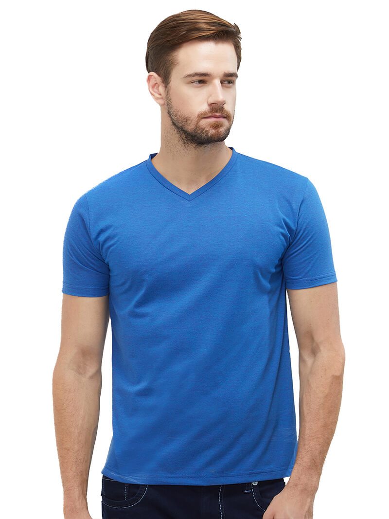 Royal Blue V Neck Plain T-Shirt – Wear Your Opinion - WYO.in
