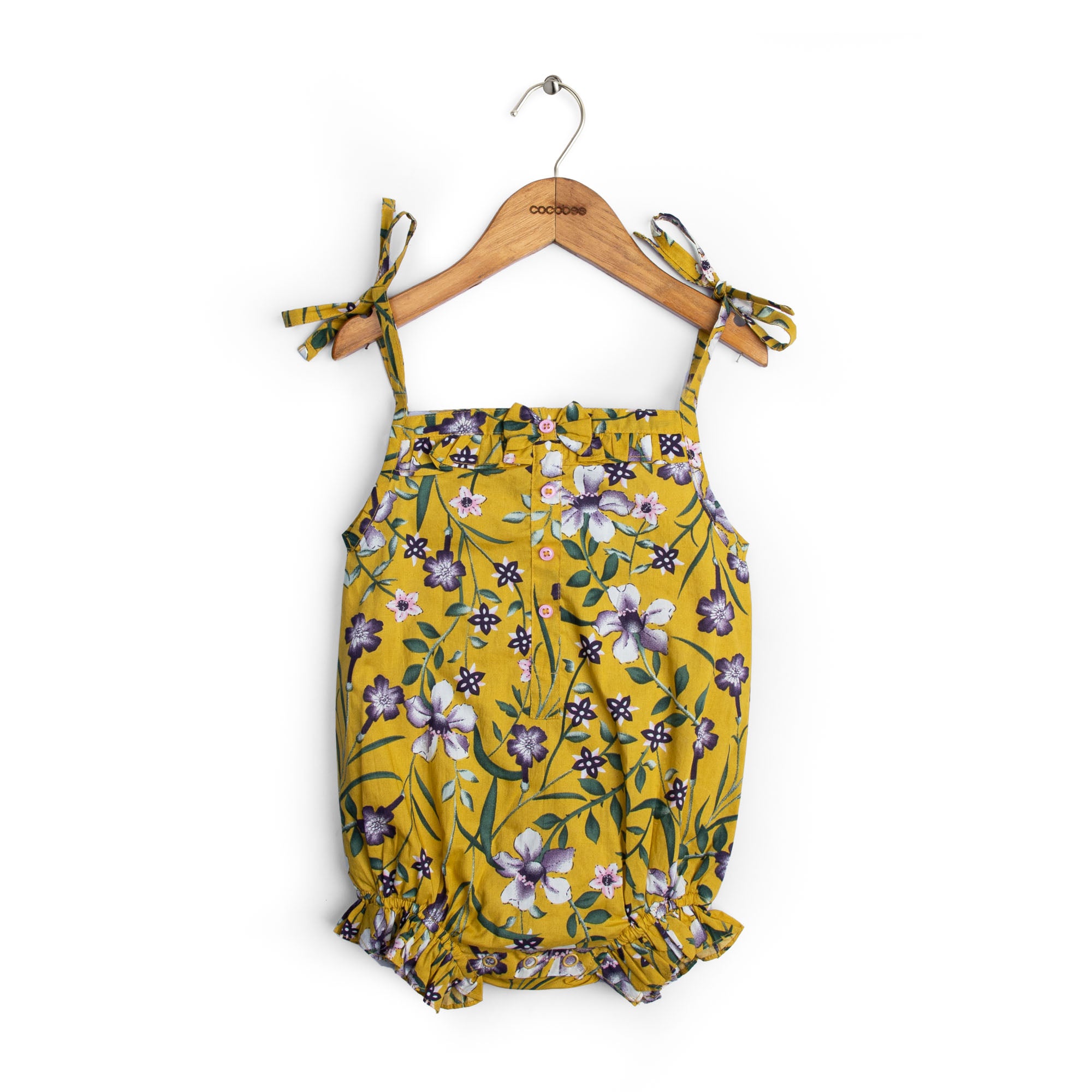 Mustard floral Print Romper – cocobee