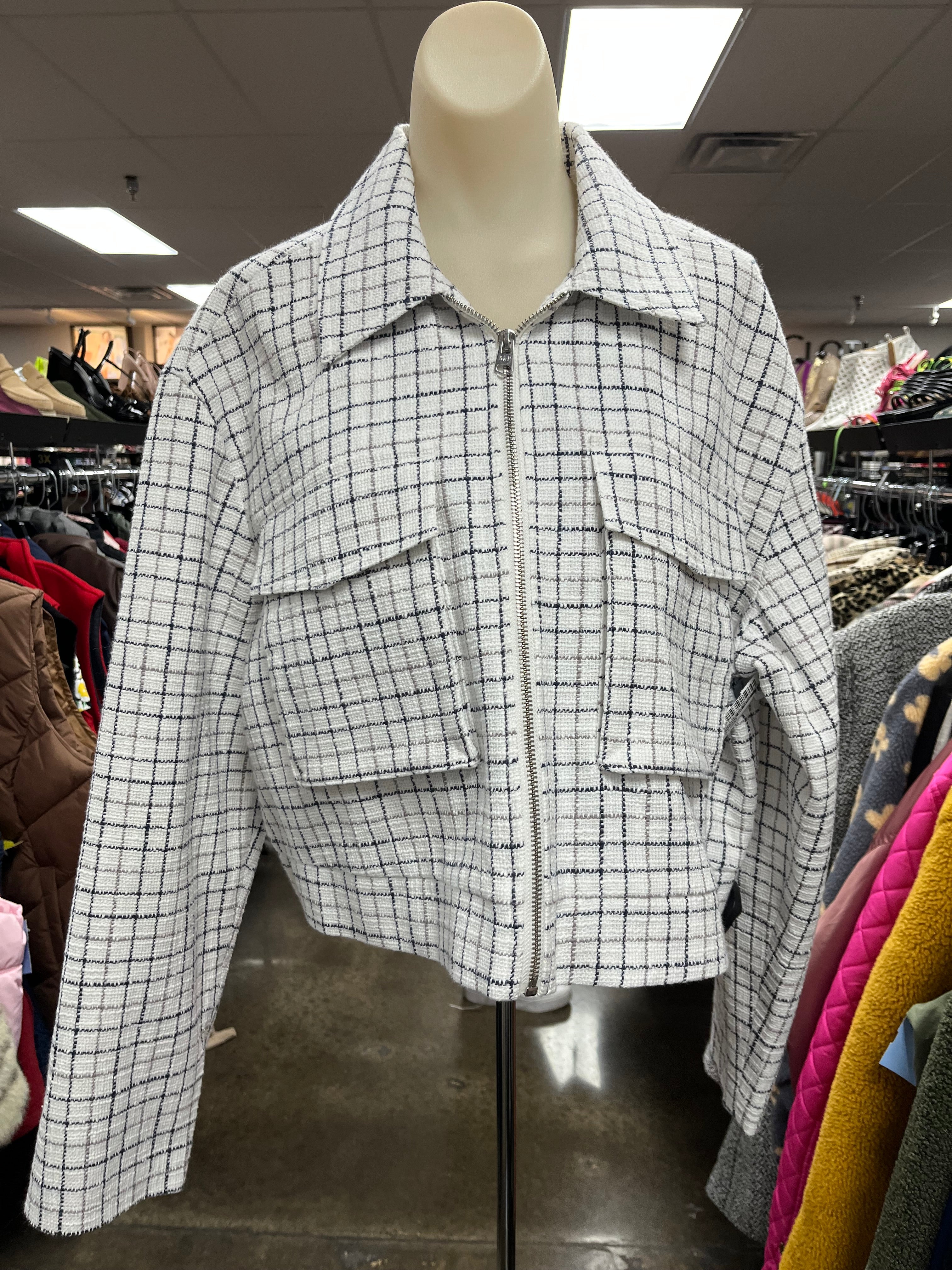 Jacket Other By Abercrombie And Fitch In Plaid Pattern, Size: Xl