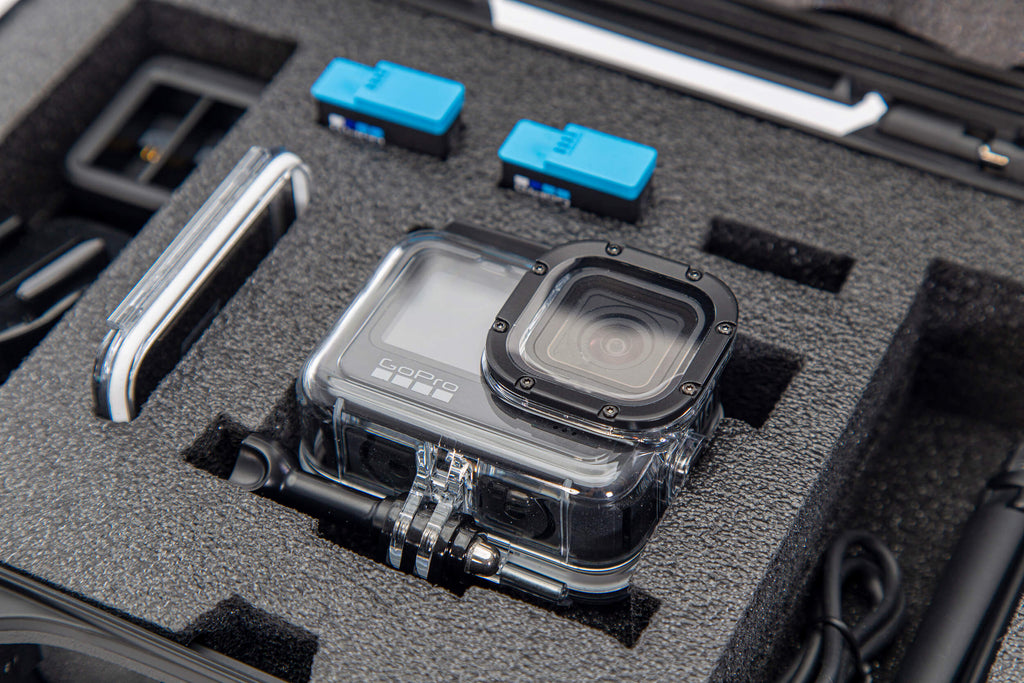 The closed-cell high-quality foam is pre-cut to fit your GoPro® Hero 9 or 10 and its accessories.