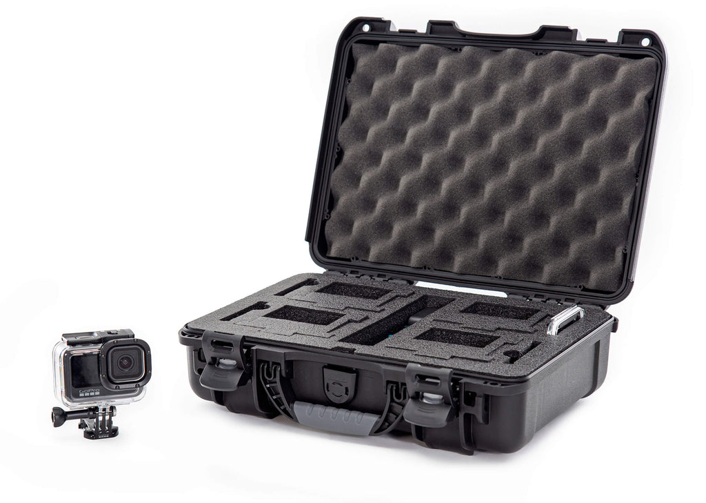 The NANUK 910 for GoPro® Hero 9 or 10 was built to organize, protect and carry a set of 4 cameras.