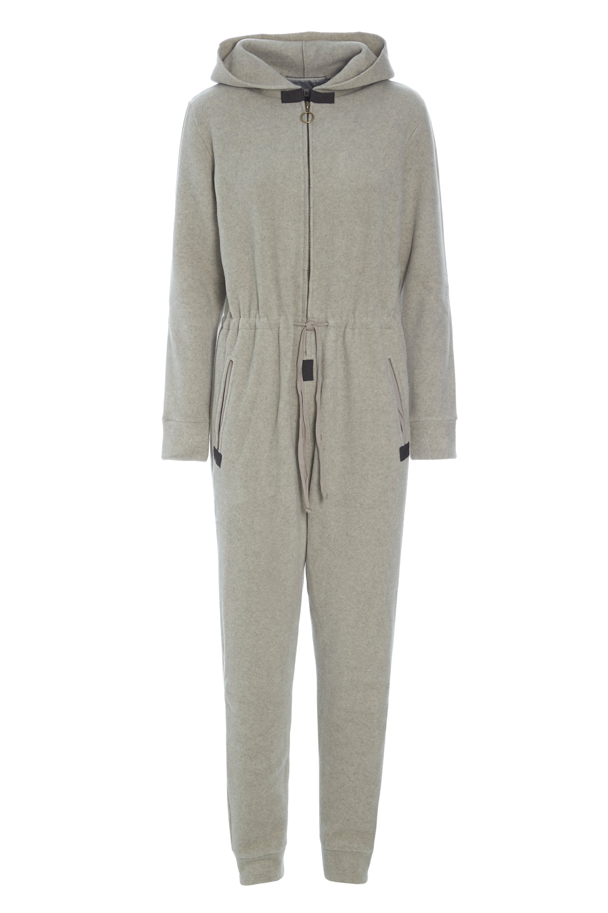 LONG HOODED JUMPSUIT - Sand