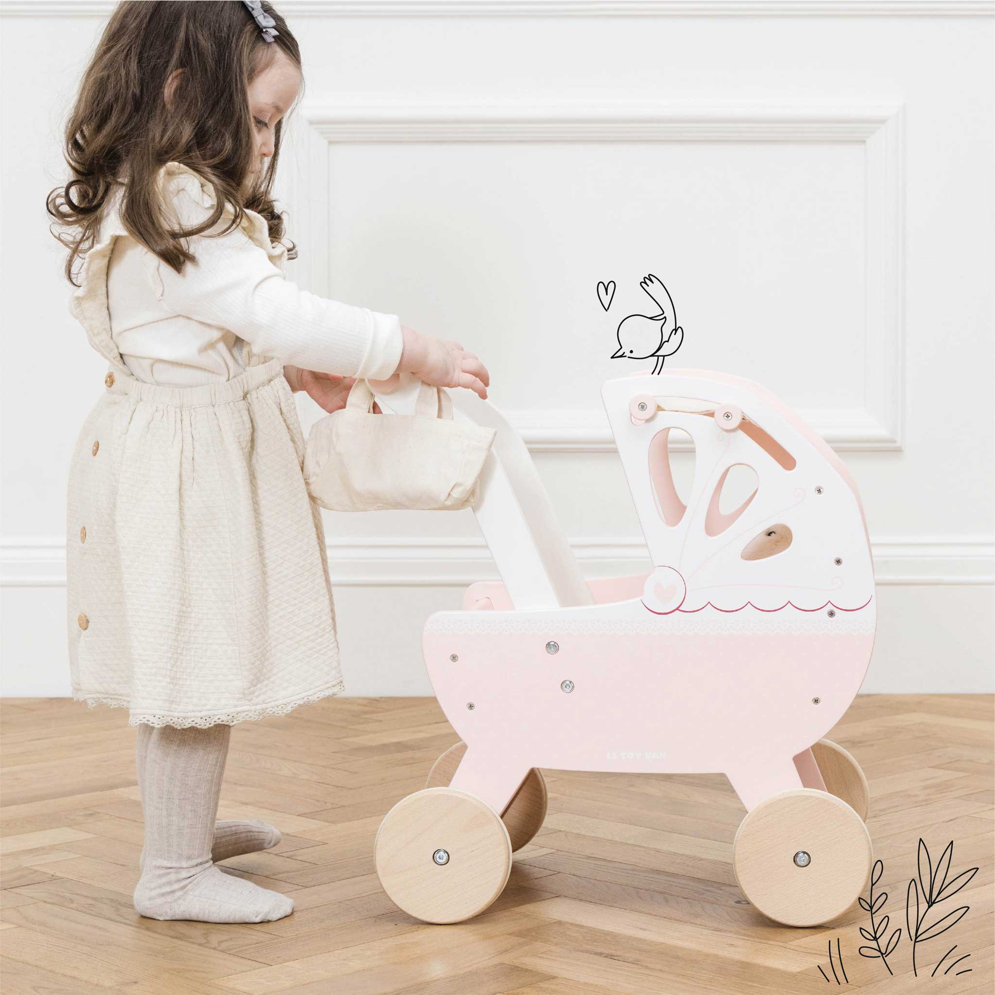 Retro Wooden Doll Pram-image-2