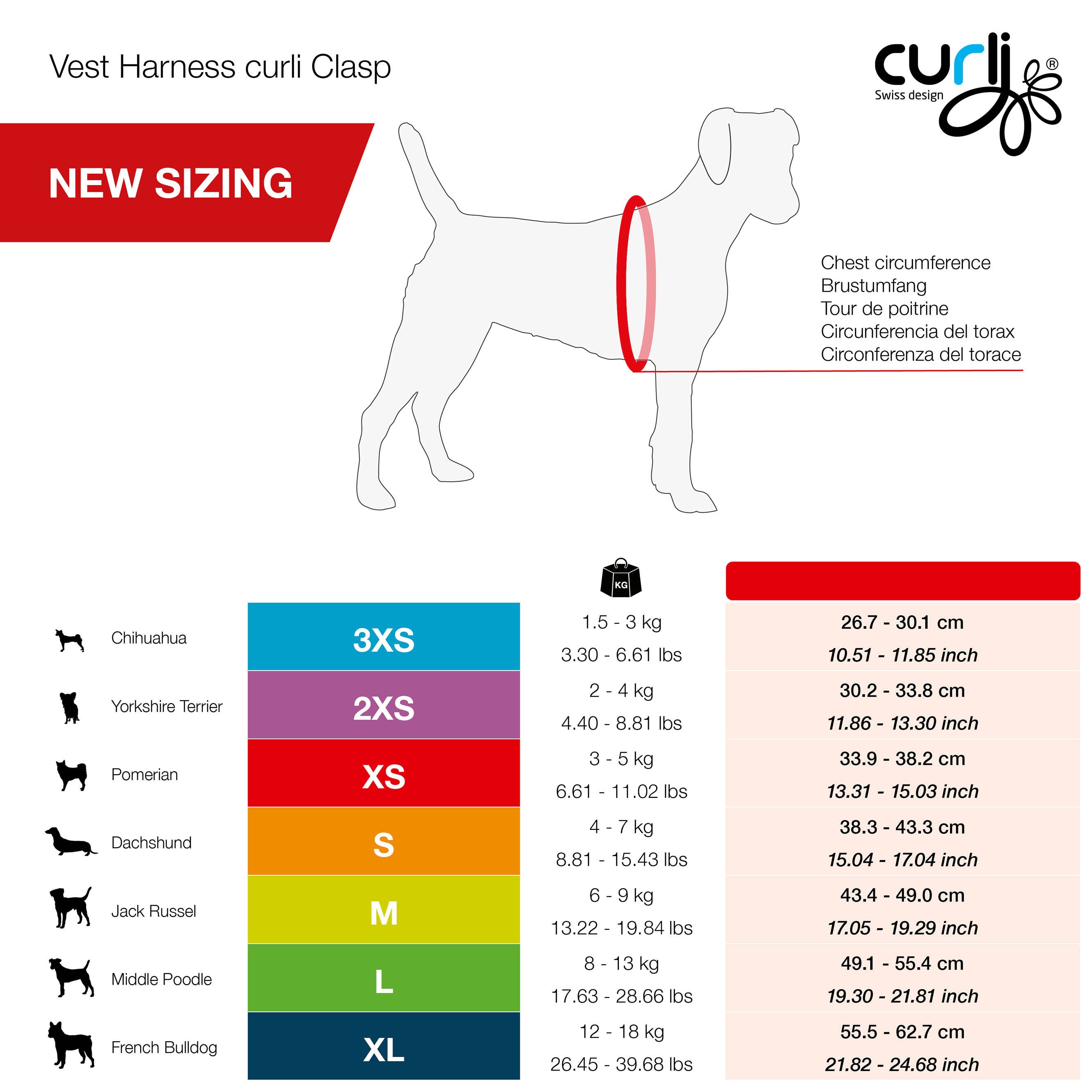 curli_Vest_Harness_curli_Clasp_Size_Chart