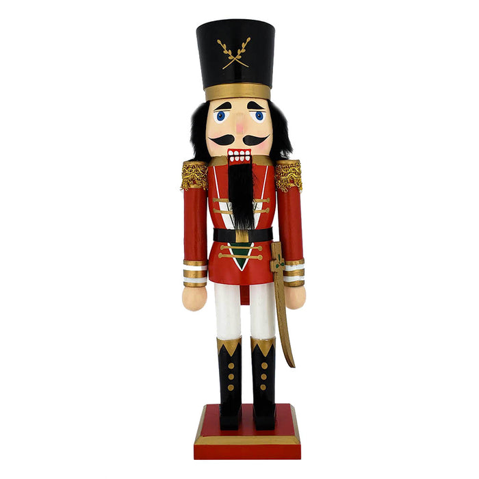 Soldier Nutcracker Red Gold Trim 