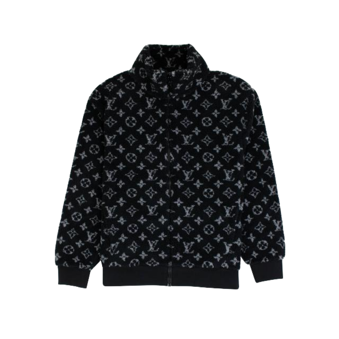 LOUIS VUITTON LV Monogram Jacquard Fleece Zip-Through Jacket Blue