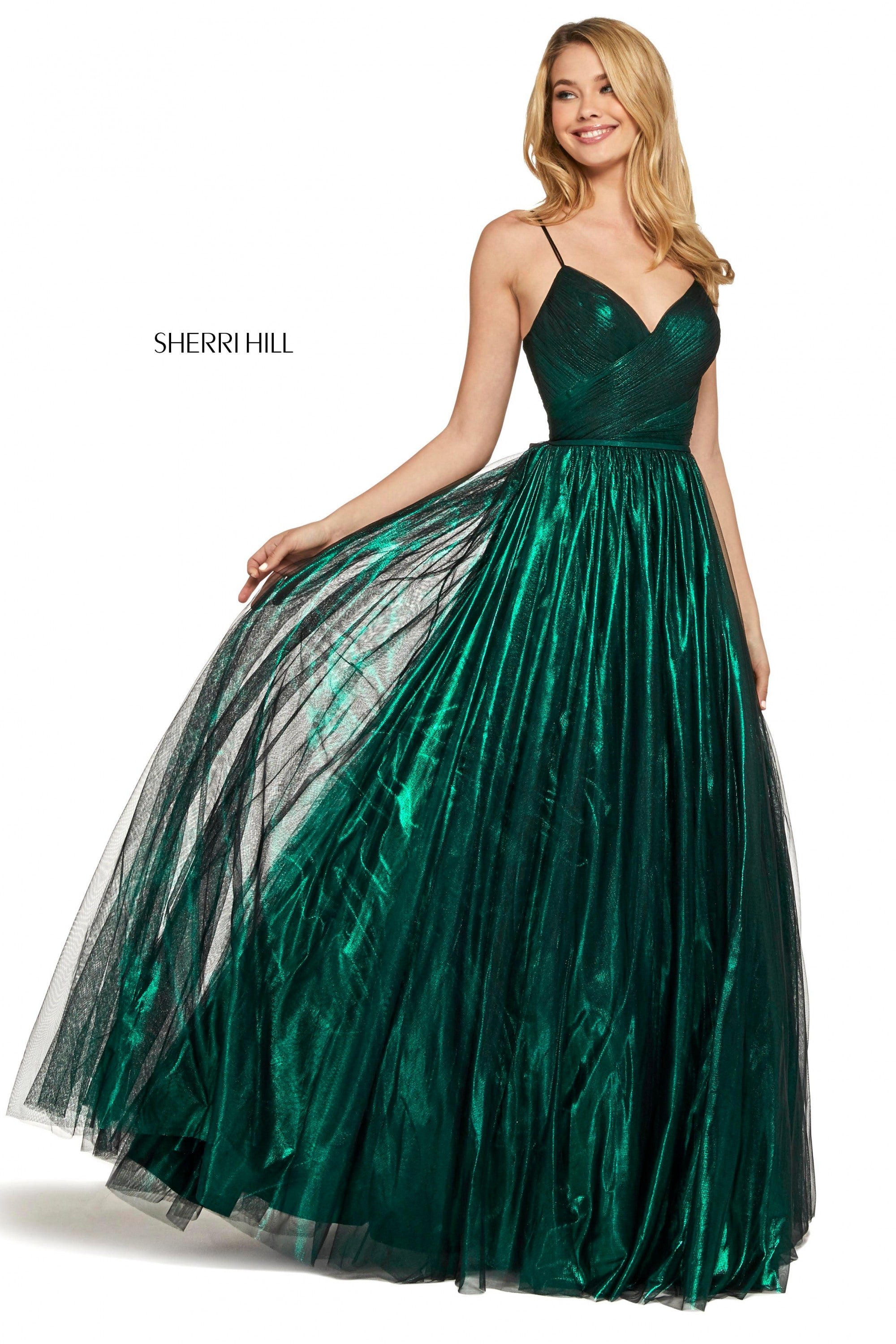 sherri hill emerald dress