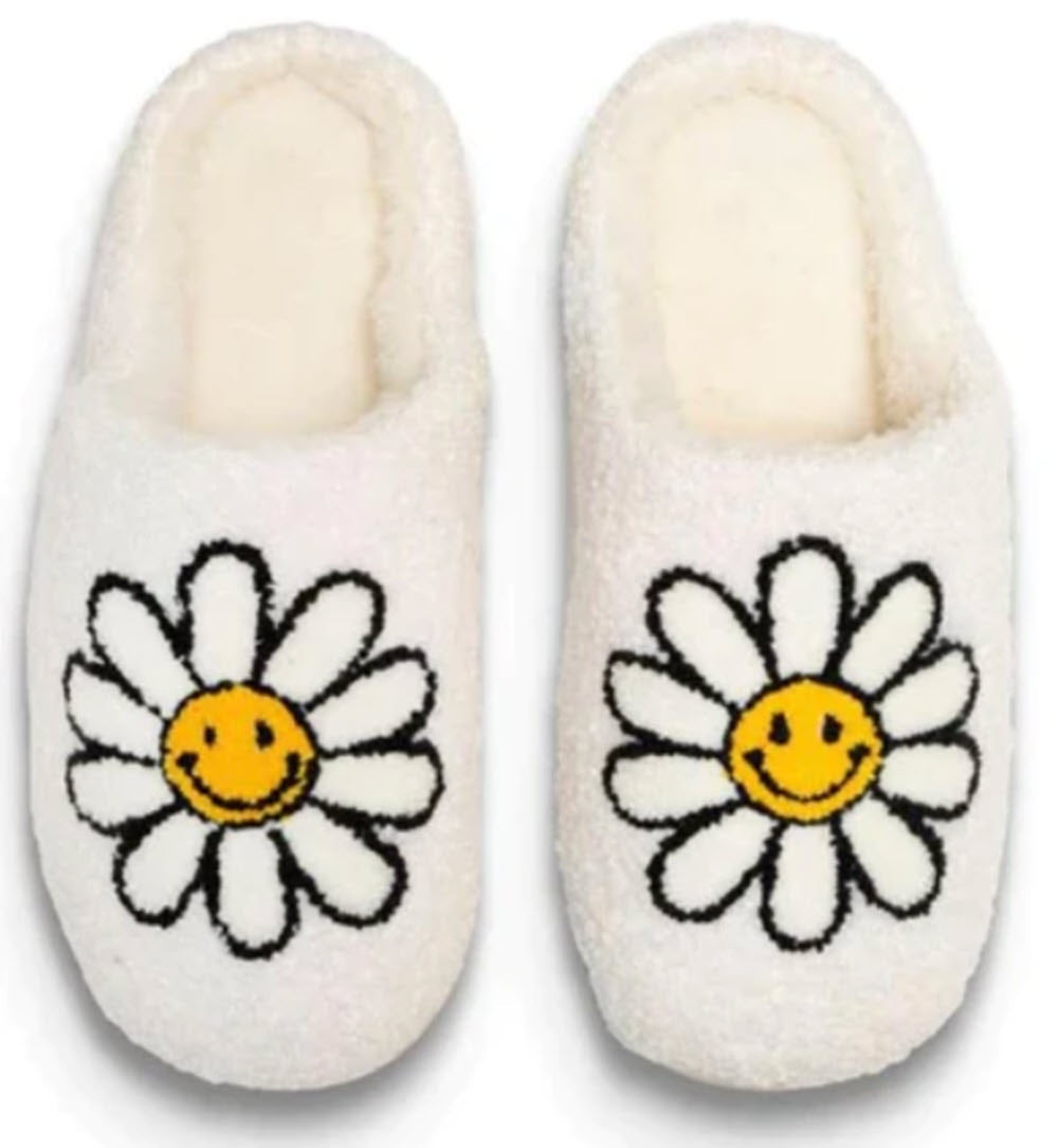 langsom hval Baby The Happy Daisy Slippers in White – Shoes 'N' More