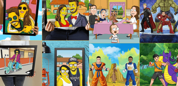 Custom portraits, simpson portraits, cartoon portraits