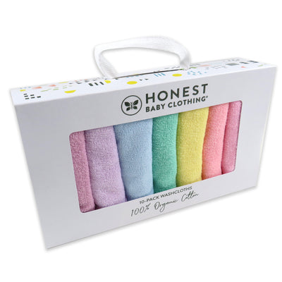 Large Organic Cotton Exfoliating Muslin Face Cloths (3-Pack).