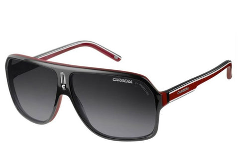 Schwarze Carrera-Brille auf schwarzem Hintergrund