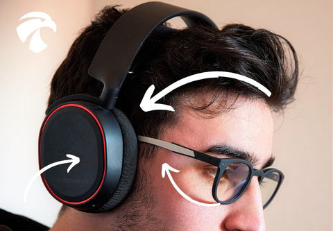 La lunette gaming urban revolution portée avec un casque audio