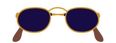 Grafiken Ovale Sonnenbrille in Gold und Braun