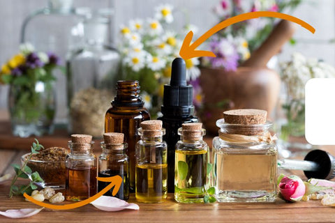 essential oils in bottles