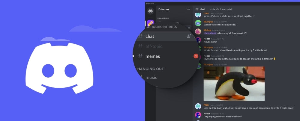 image montrant l'application Discord sur desktop