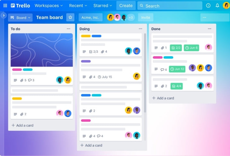 image montrant l'application Trello sur desktop