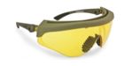 Bertoni-Schießbrille mit gelber Linse und graugrünem Rahmen