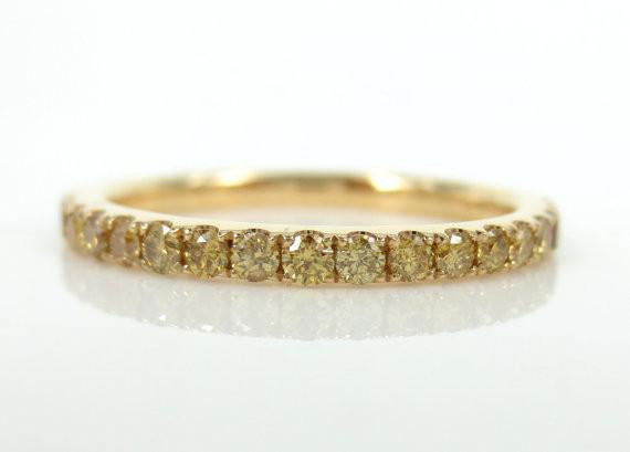 yellow diamond pave band