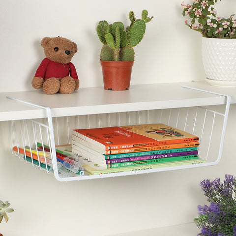 Hanging Under Shelf Storage Iron Mesh Basket Cupboard Cabinet Door