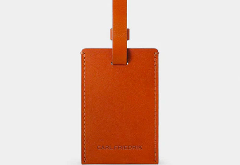 Carl Friedrik brown leather luggage tag