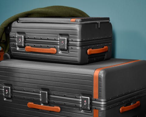 Polycarbonate check-in and carry-on suitcase set