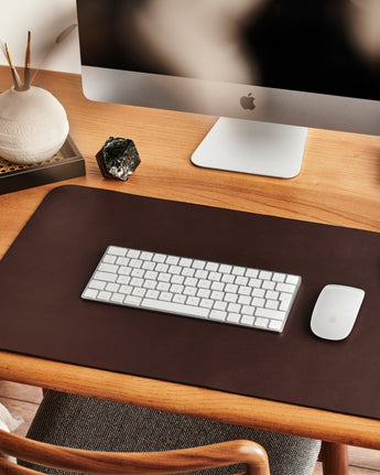 Office Desk Mat Made of White Leather. Modern Design, Steel Structure With  L-shaped Forward Profile, Non-slip Bottom. Made in Italy 